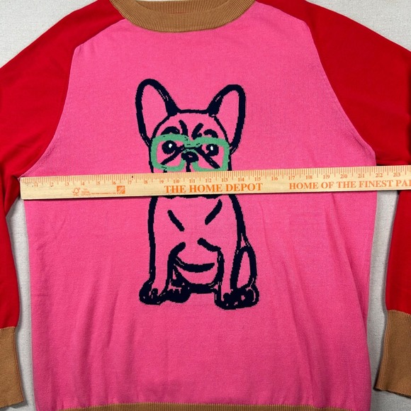 Oxknit Sweater Mens 4xl (fits XL) French Bulldog Colorblock Ragland Crewneck - Picture 6 of 8